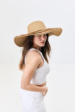 کلاه قهوه ای زنانه حصیر C&CITY - کد 932333692
