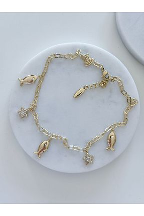 خلخال جواهر طلائی زنانه استیل (فولاد) CHARMLUCKY - کد 932346135