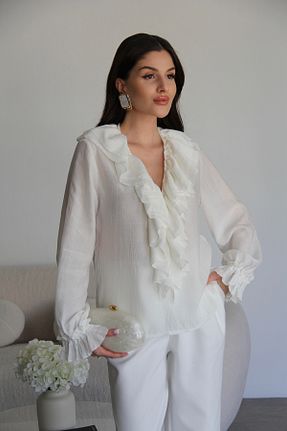 پیراهن سفید زنانه رگولار Julidress - کد 929162634