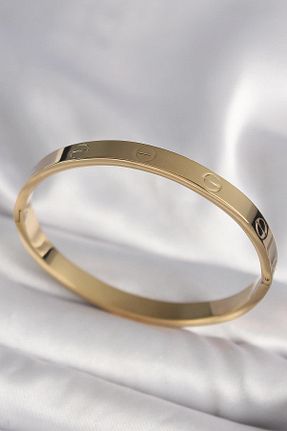 دستبند استیل (فولاد) طلائی زنانه استیل ضد زنگ prativas - کد 932924087