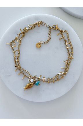 خلخال جواهر طلائی زنانه استیل (فولاد) CHARMLUCKY - کد 932345364