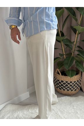 شلوار پارچه ای سفید مردانه کش دار ONUR ERBİL MODA - کد 931330236