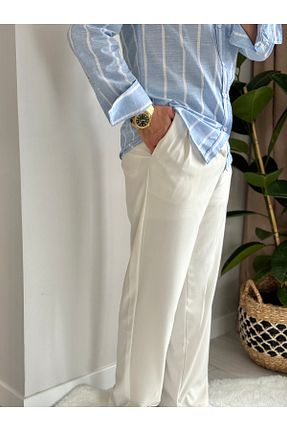 شلوار پارچه ای سفید مردانه کش دار ONUR ERBİL MODA - کد 931330236