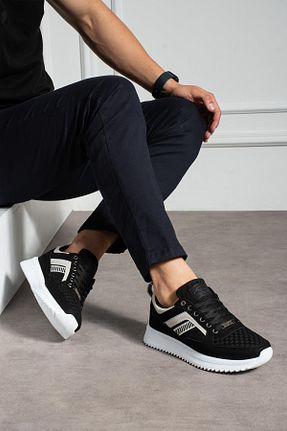 کفش اسنیکر مشکی مردانه بند دار L.A Polo - کد 931902191