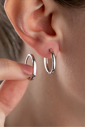 گوشواره نقره طوسی زنانه 925 عیار Silvano Jewelry - کد 932380074