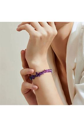 دستبند جواهر بنفش زنانه سنگ Buhara Stone - کد 932380623