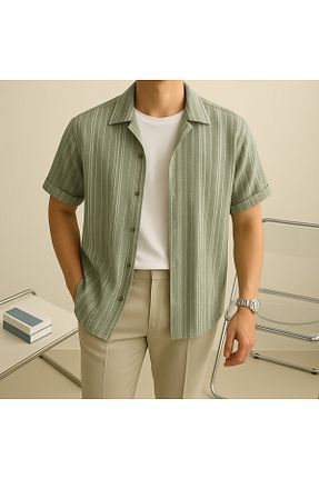 پیراهن خاکی مردانه اورسایز Hazhers - کد 904059846