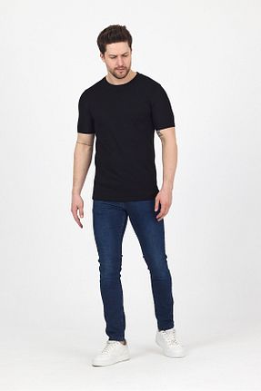 تیشرت مشکی مردانه اسلیم فیت DAMGA JEANS - کد 932382078