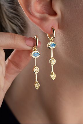 گوشواره نقره طوسی زنانه 925 عیار Silvano Jewelry - کد 932384935