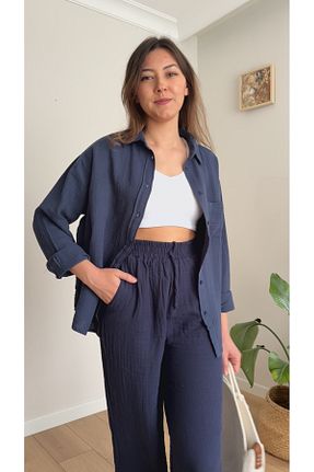 پیراهن سرمه ای زنانه گشاد TUSİVA STORE - کد 932388005