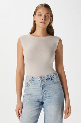 بلوز بژ زنانه ساده Ritnice - کد 932540712
