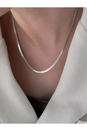 گردنبند استیل ( فولاد ) طوسی زنانه استیل ضد زنگ Ervalina - کد 932391571