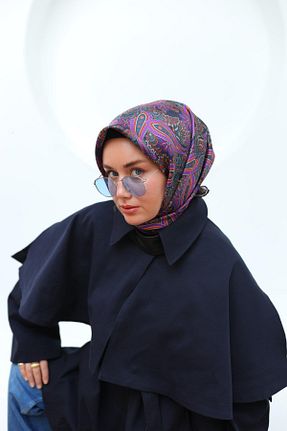 روسری سرمه ای 90 x 90 Silk Home - کد 932397830