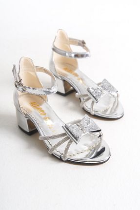 کفش مجلسی طوسی بچه گانه پاشنه ضخیم FİNLANDiYA SHOES - کد 932403481