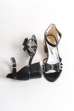 کفش مجلسی مشکی بچه گانه پاشنه تخت FİNLANDiYA SHOES - کد 932966277