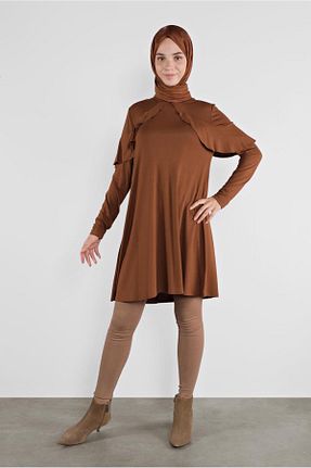 تونیک حجاب بژ زنانه مخلوط ویسکون Alvina - کد 823172623