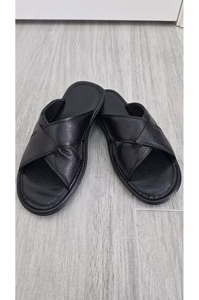 دمپائی مشکی مردانه چرم خالص MODESA BY KAVCAR - کد 932450302