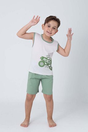 ست بالاتنه و پائین تنه سبز بچه گانه بافت GRI MOR TEKSTIL - کد 933065756