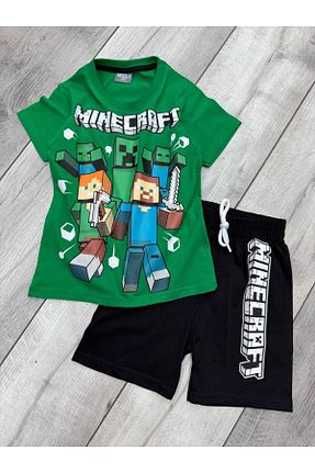 ست بالاتنه و پائین تنه سبز بچه گانه بافتنی Minecraft - کد 281039548