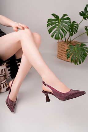 کفش مجلسی زرشکی زنانه پارچه ای TOLGSHOES - کد 932505019