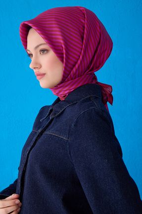 روسری رنگی کرپ ساتن ابریشم Belli - کد 927658524