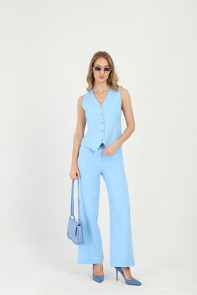 ست بالاتنه و پائین تنه آبی زنانه بافتنی Milamia - کد 932531137