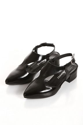 کفش پاشنه بلند کلاسیک مشکی زنانه چرم خالص elvinshoes - کد 932528711