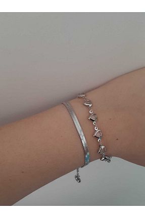 دستبند استیل (فولاد) متالیک زنانه استیل (فولاد) bijoux uniques - کد 932534469
