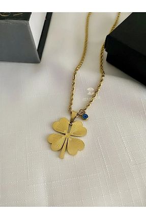 گردنبند استیل ( فولاد ) طلائی زنانه استیل (فولاد) TakıShe Aksesuar - کد 364395512