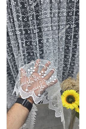 پرده توری سفید ریل دار Perde Pendik - کد 931599360