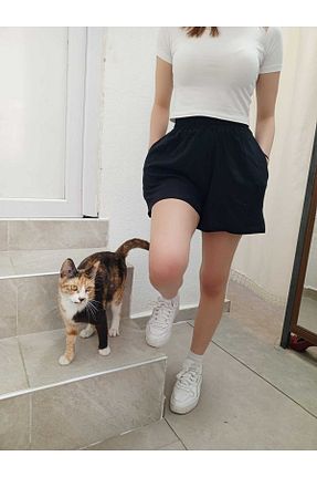 شلوارک و برمودا مشکی زنانه فاق بلند RAYMES - کد 932567621