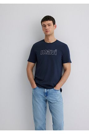 تیشرت سرمه ای مردانه یقه دوچرخه Mavi - کد 6369953