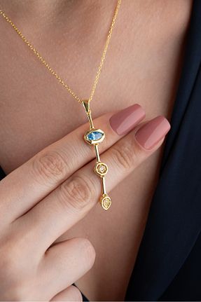 گردنبند نقره طوسی زنانه 925 عیار Silvano Jewelry - کد 932592311