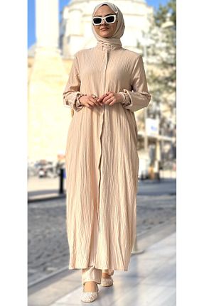 ست بالاتنه و پائین تنه حجاب بژ زنانه رگولار ESRANUR - کد 932595771