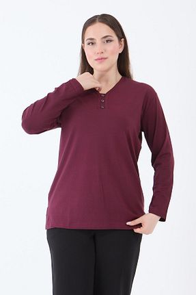بلوز زرشکی زنانه ساده Ravencia - کد 932595680
