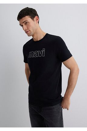 تیشرت مشکی مردانه یقه دوچرخه Mavi - کد 90315375