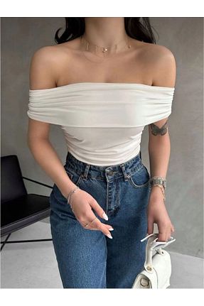 بلوز سفید زنانه ساده Butik - کد 932606177