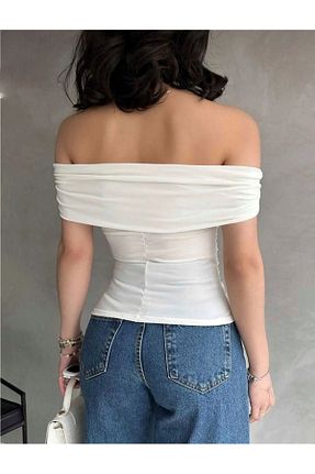 بلوز سفید زنانه ساده Butik - کد 932606177
