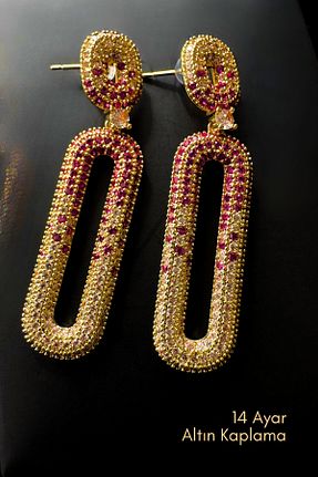 گوشواره جواهر طلائی زیرکن Çayla - کد 932611509