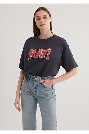 تیشرت طوسی زنانه یقه دوچرخه Mavi - کد 748418056