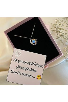 گردنبند نقره آبی زنانه 925 عیار Lovera Jewellery - کد 932615920