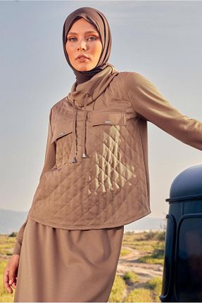 ست بالاتنه و پائین تنه حجاب بژ زنانه رگولار Alvina - کد 790229516