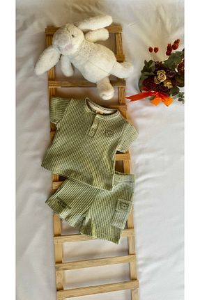 ست نوزادی سبز بچه گانه پنبه ای HEPSİ BEBEK - کد 932630067