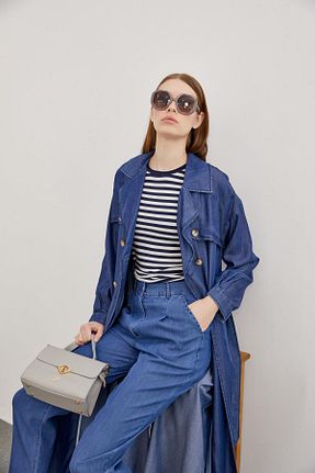 ترنچکت آبی زنانه بدون آستر Zühre - کد 822729621