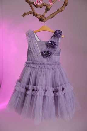 لباس مجلسی و فارغ التحصیلی بنفش بچه گانه توری Pina Kids - کد 929179431