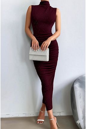 لباس مجلسی و فارغ التحصیلی زرشکی زنانه پلی استر ALFUDO Moda Collection - کد 933237901