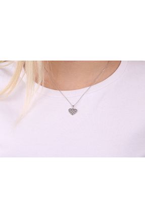 گردنبند نقره سفید زنانه 925 عیار PUPKA KUYUMCULUK - کد 932649597