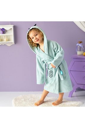 حوله پالتوئی نوزاد و کودک آبی بچه گانه پنبه ای Milk & Moo - کد 59356158