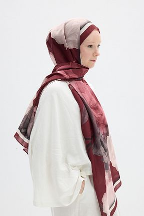 شال زرشکی زنانه پنبه ای cs camellia scarf - کد 932661571