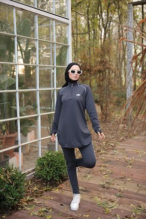 ست گرمکن حجاب طوسی زنانه رگولار Wovi Moda - کد 872407490